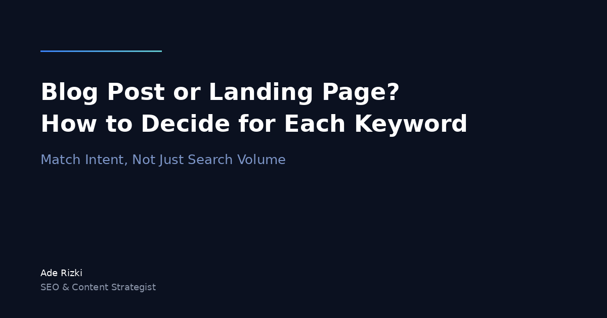 How to Decide Whether a Keyword Needs a Blog Post or Landing Page